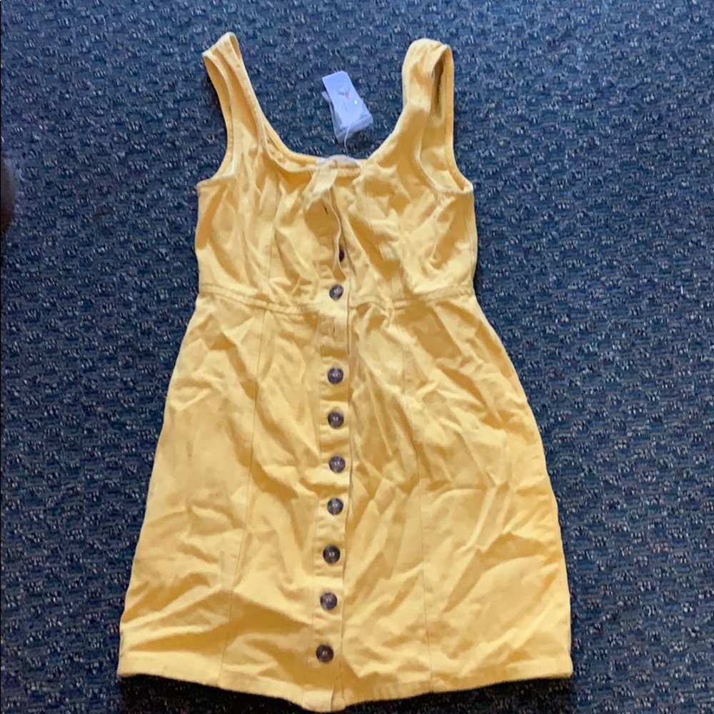 Yellow denim dress